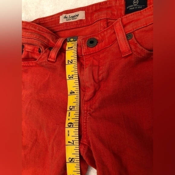 AG Adriano Goldschmied Super Skinny Legging Santa Fe Embroidered Orange Jeans 25 - Picture 12 of 15